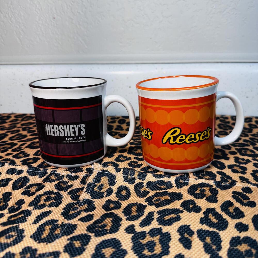 Hershey's and Reese's Themed Ceramic Coffee Mugs Set of 2